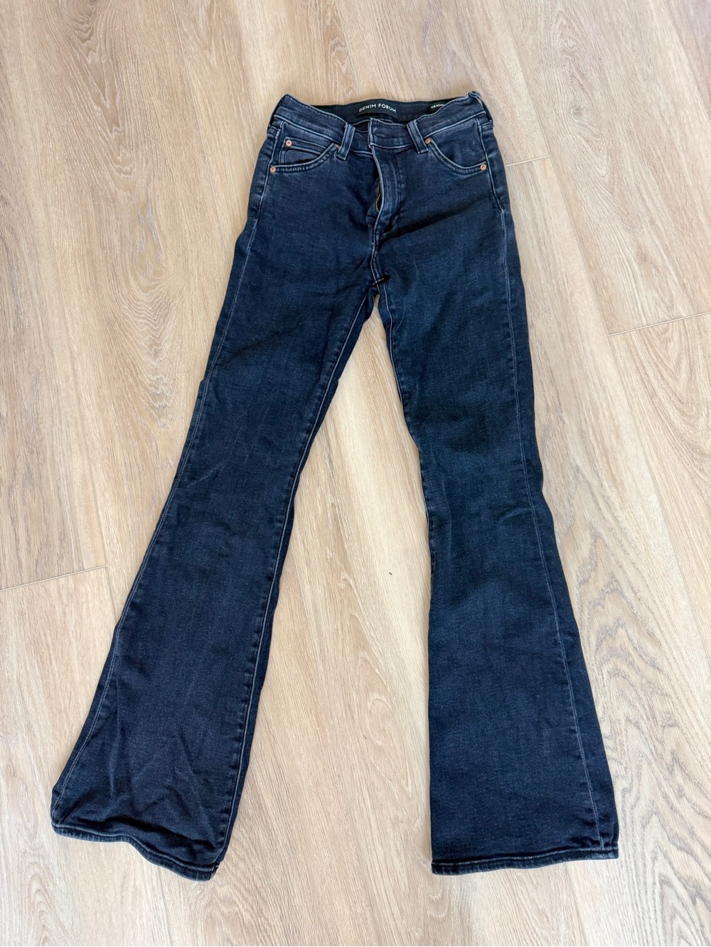Denim Forum Black Boot Cut Flare Jeans